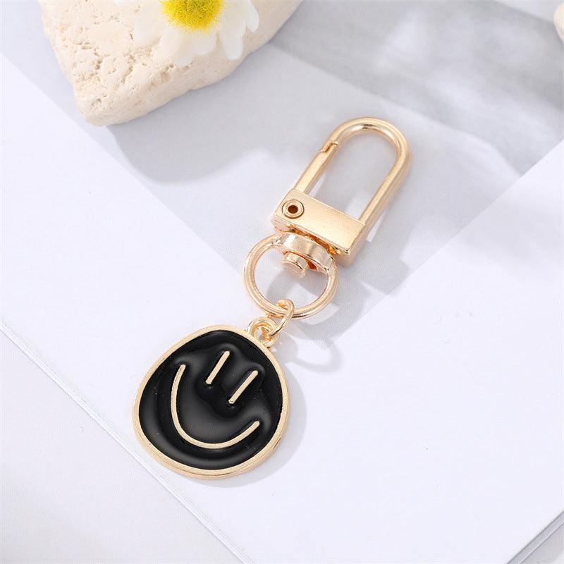 Wholesale Colorful Oil Drip Smile Alloy Keychains