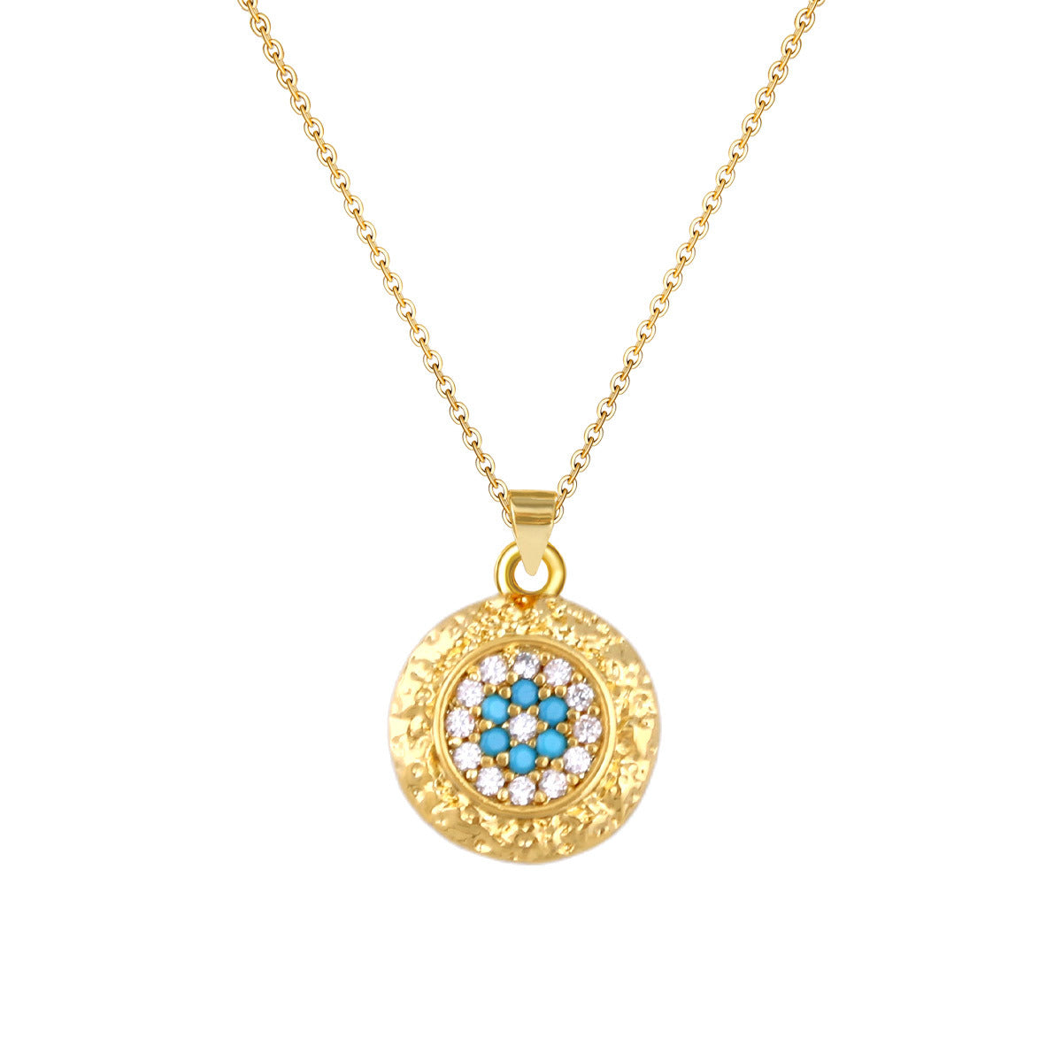 Wholesale Gold Plated Evil Eye Pendant Necklace European Fashion Style Jewelry Accessory For Everyday Gift