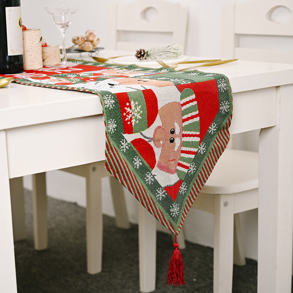 Wholesale Christmas Decorative Products Knitted Fabric Table Flag