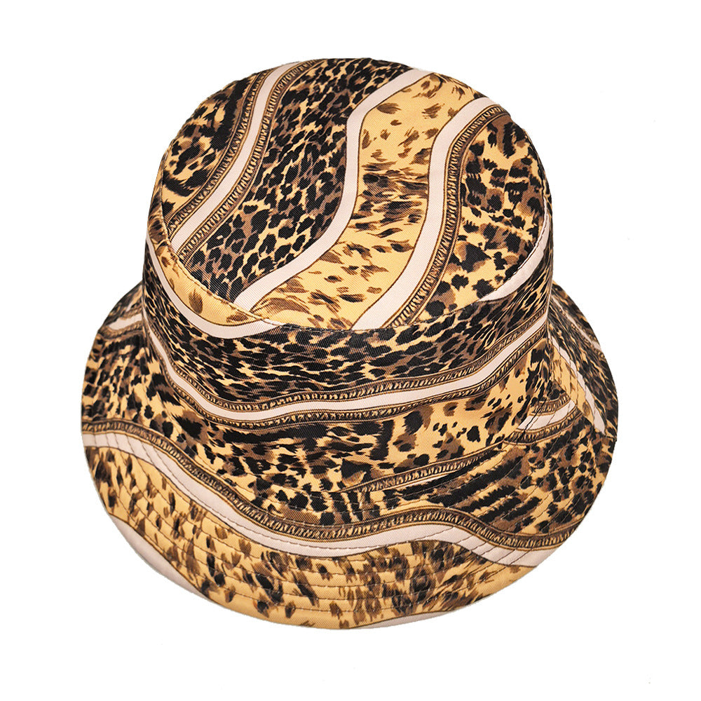 Wholesale Sun protection beach hat leopard print bucket hat