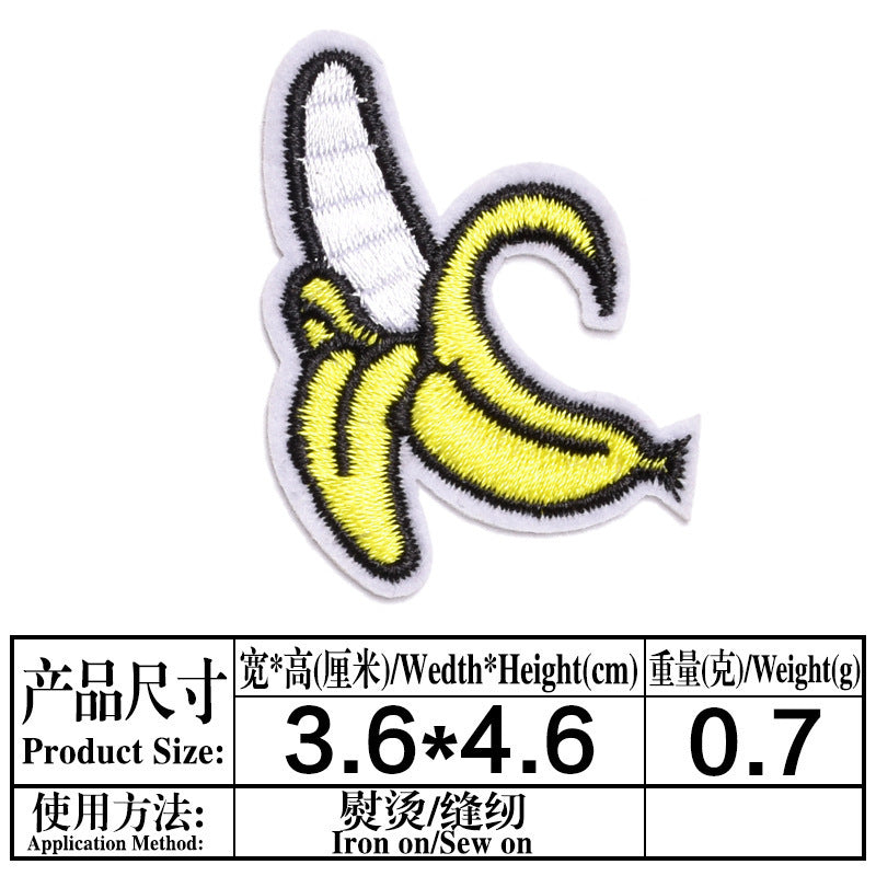 Wholesale Stylish Cartoon Embroidered Patches Floral Banana Letter Designs For Coats Decorative Craft Supply Gift