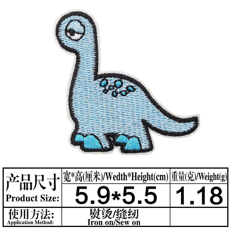 Wholesale Cartoon Dinosaur Embroidered Patch Twill Applique Decorative Sewing Accessory For Clothing Towel Gift