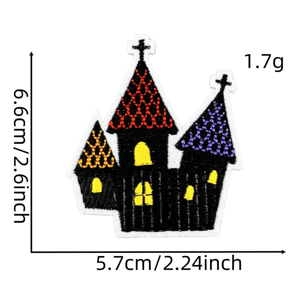 Wholesale Polyester Iron On Embroidered Patches  Pumpkin Ghost Black Series Home Decor Accent