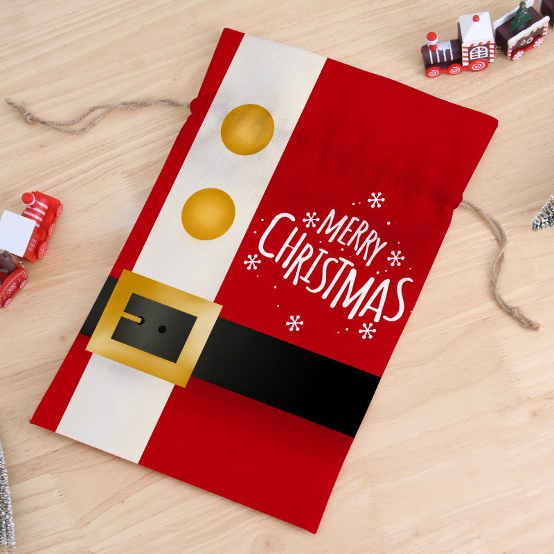 Wholesale Cloth Candy Bag Christmas Drawstring Cartoon Gift Bag