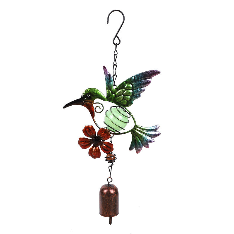Wholesale Luminous bird wind chime fluorescent ultraviolet luminous ball metal bell pendant