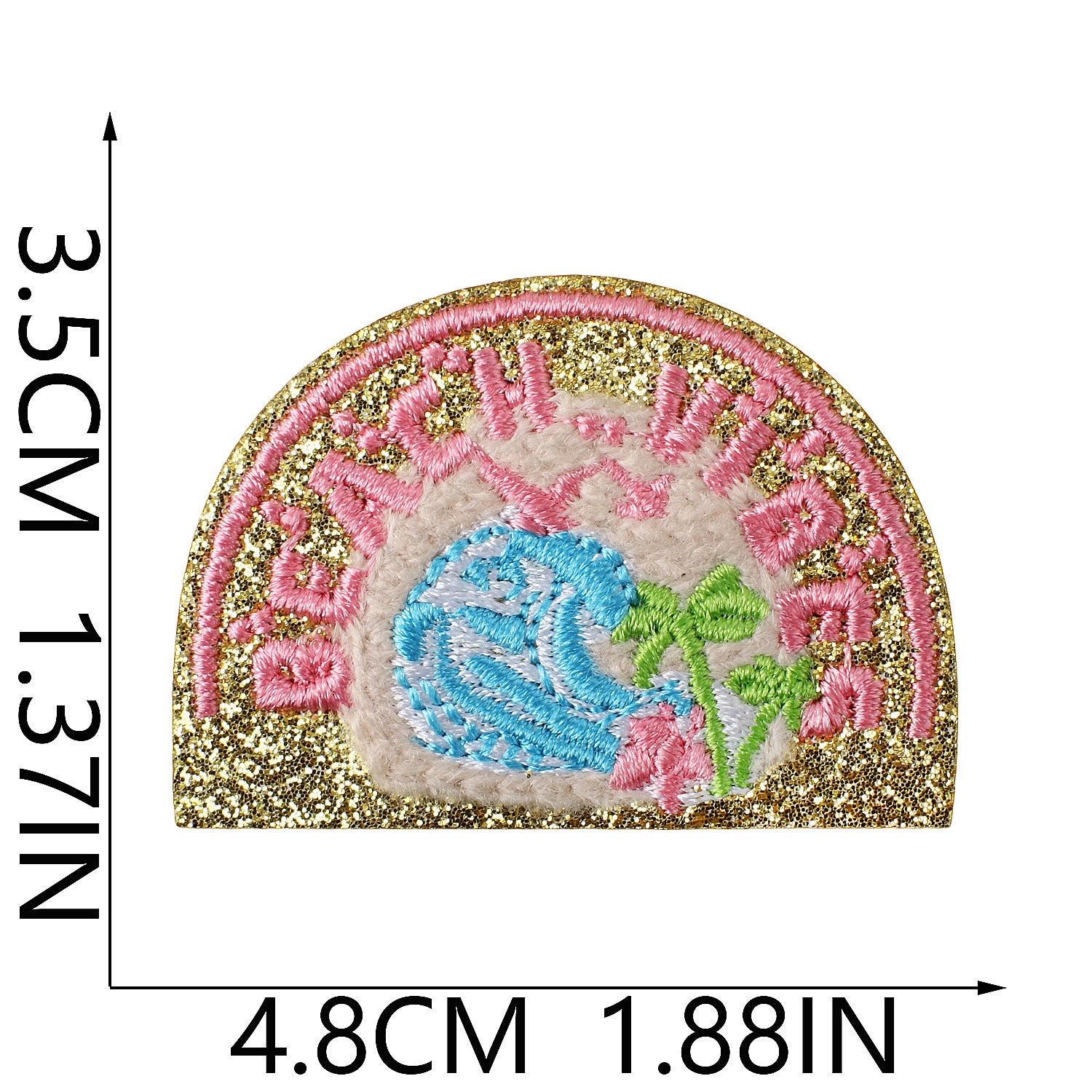 Wholesale Trendy Glitter Embroidered Iron On Patch Summer Beach Party Design For Swimwear Towels And Clothing