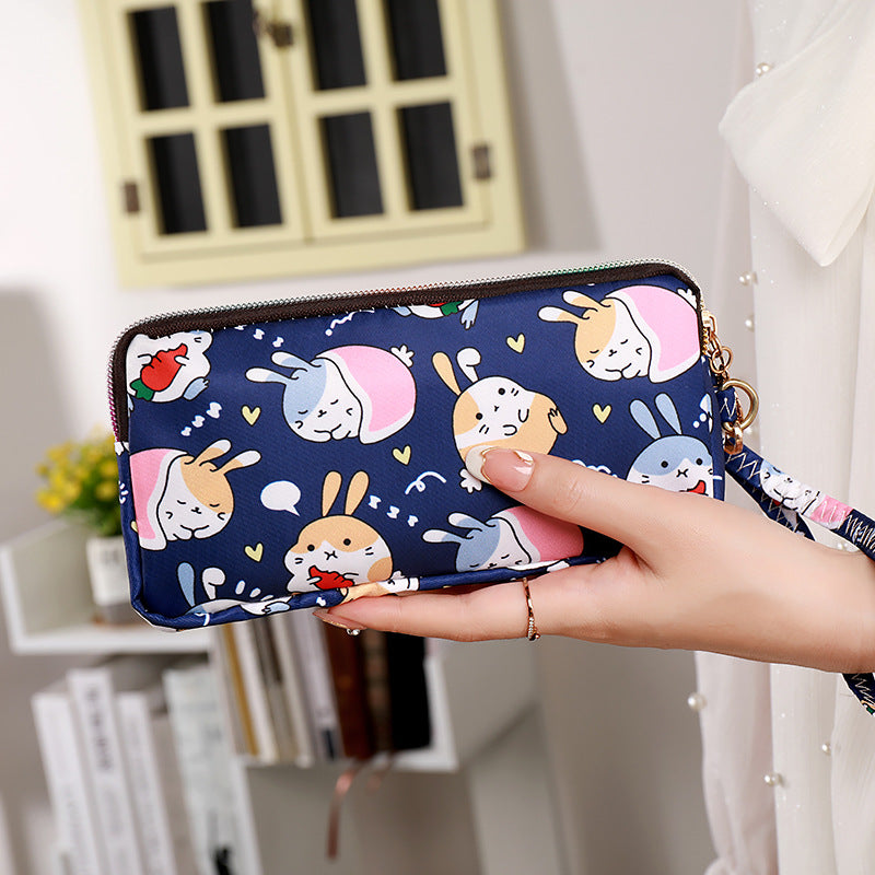 Billetera de impresión de tela de cremallera de nylon de nylon al por mayor