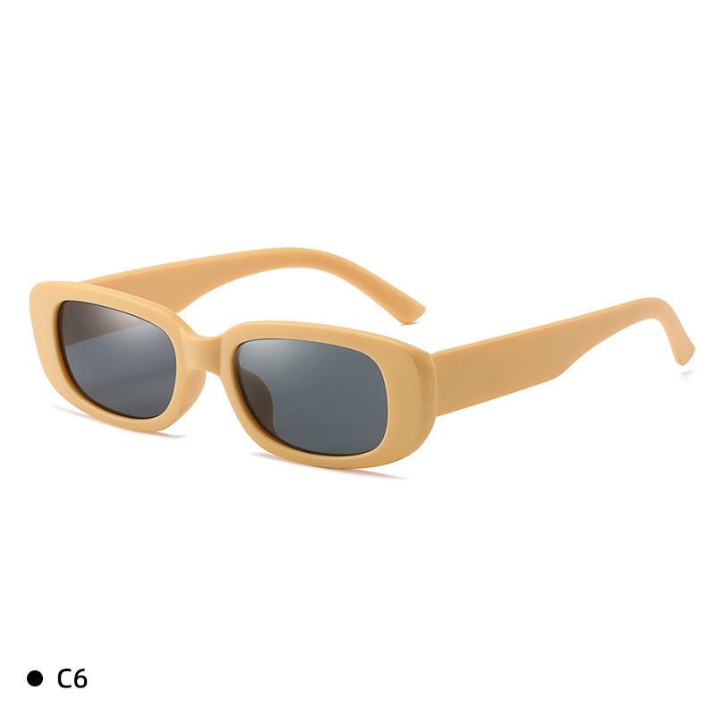 Wholesale PC Film Fashion Square Frame Solid Color Sunglasses