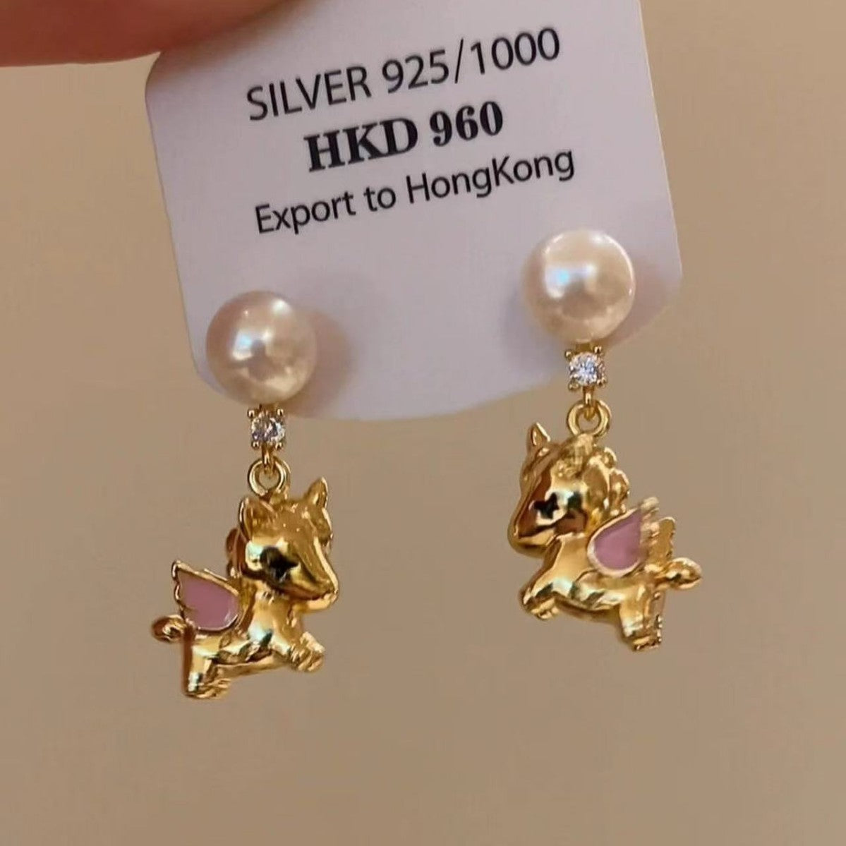 Wholesale 2026 Pegasus Pearl Earrings