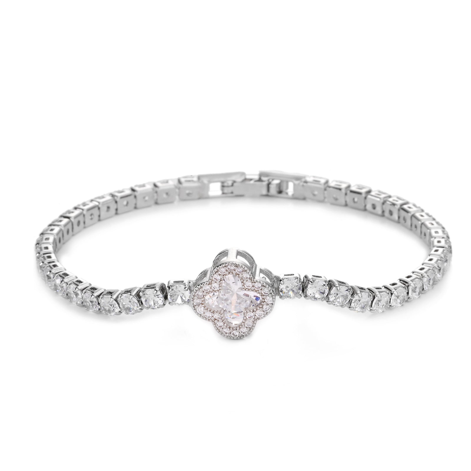 Wholesale Micropaved Zirconia Adjustable Copper Bracelet