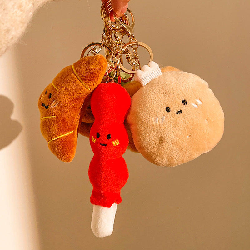 Wholesale Creative Food Plush Doll Pendant Girl Backpack Pendant Keychain Pendant Doll Small Gift Event Stall