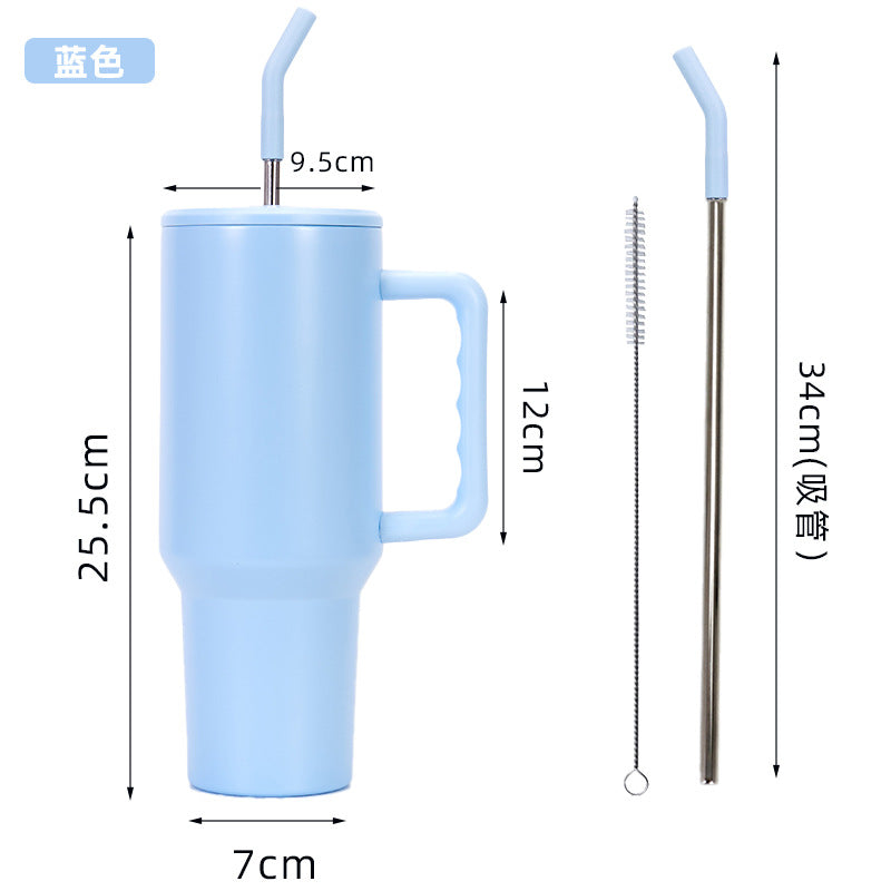 Wholesale 40oz Thermal Sublimation Handle Cup Large Capacity Stainless Steel Straw Ice Cup