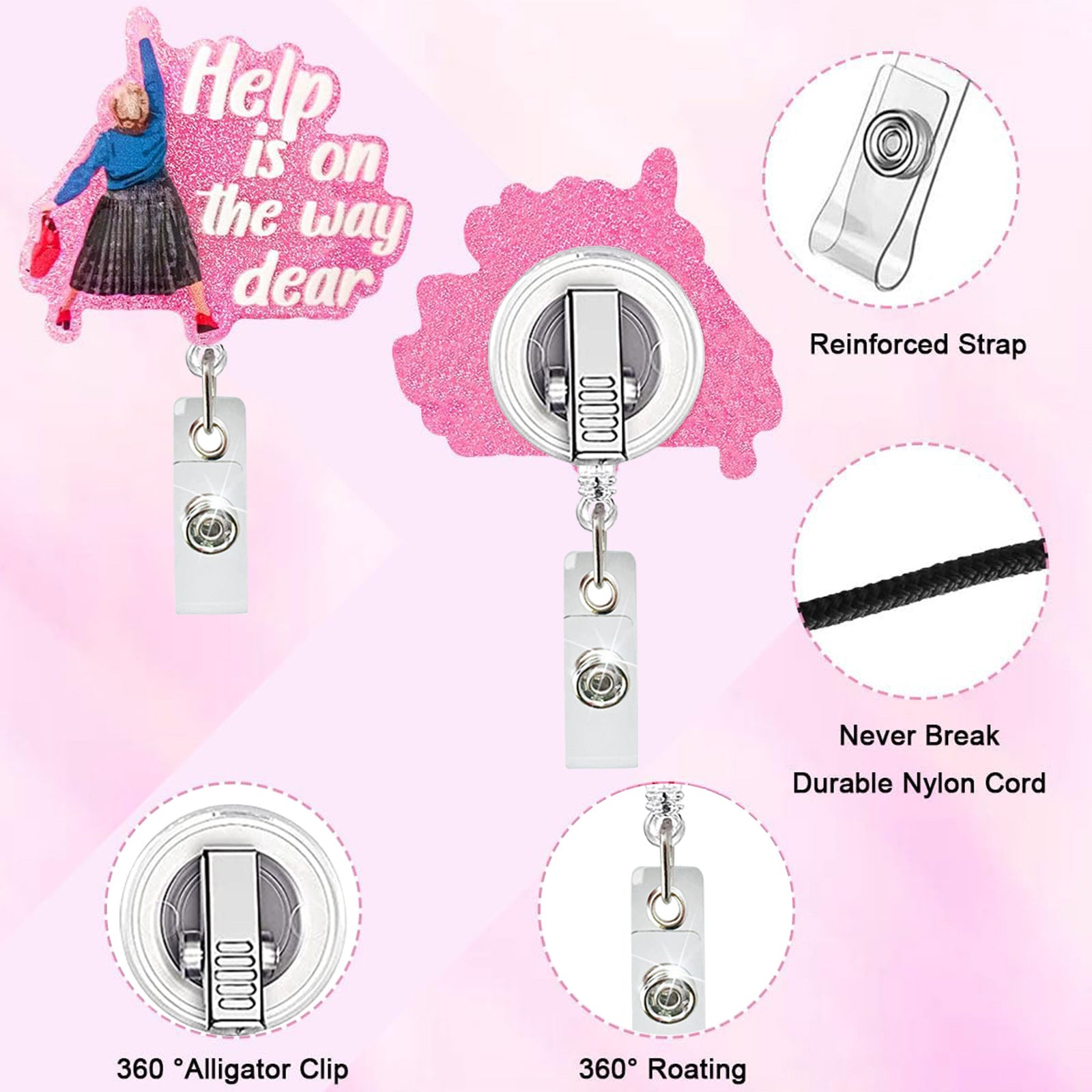 Wholesale Immediately help medical acrylic retractable clip easy pull buckle