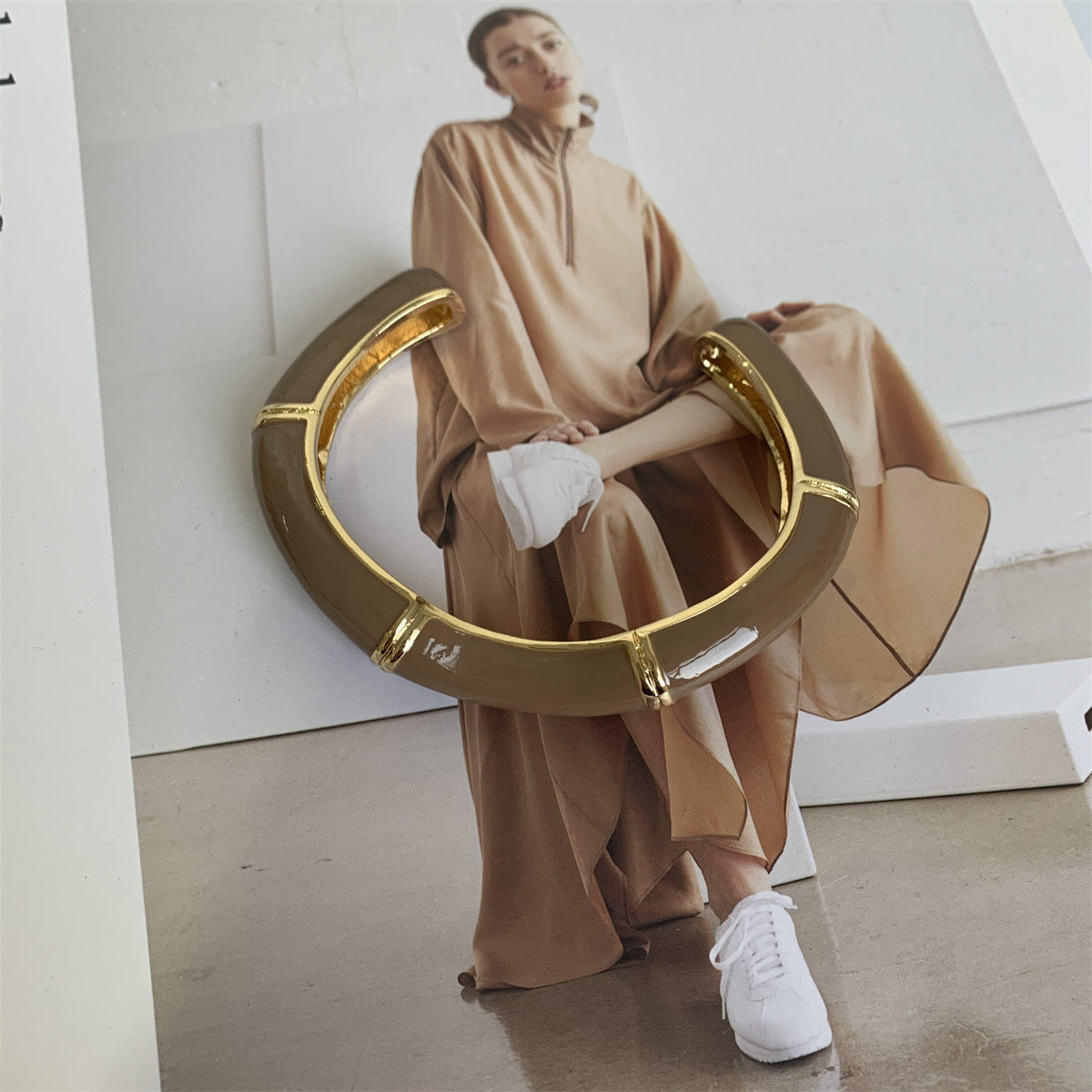 Wholesale Vintage enamel oil drip irregular wave open bracelet