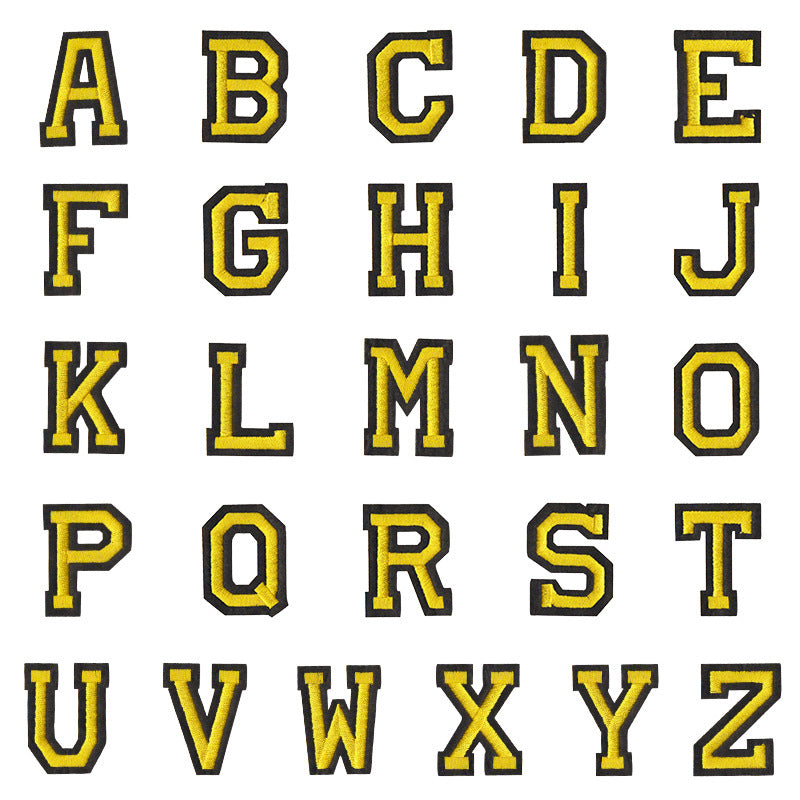Wholesale Modern Embroidered Alphabet Number Patch Set 26 Heat Adhesive Pieces For Clothing And Towel Fashion Accessory