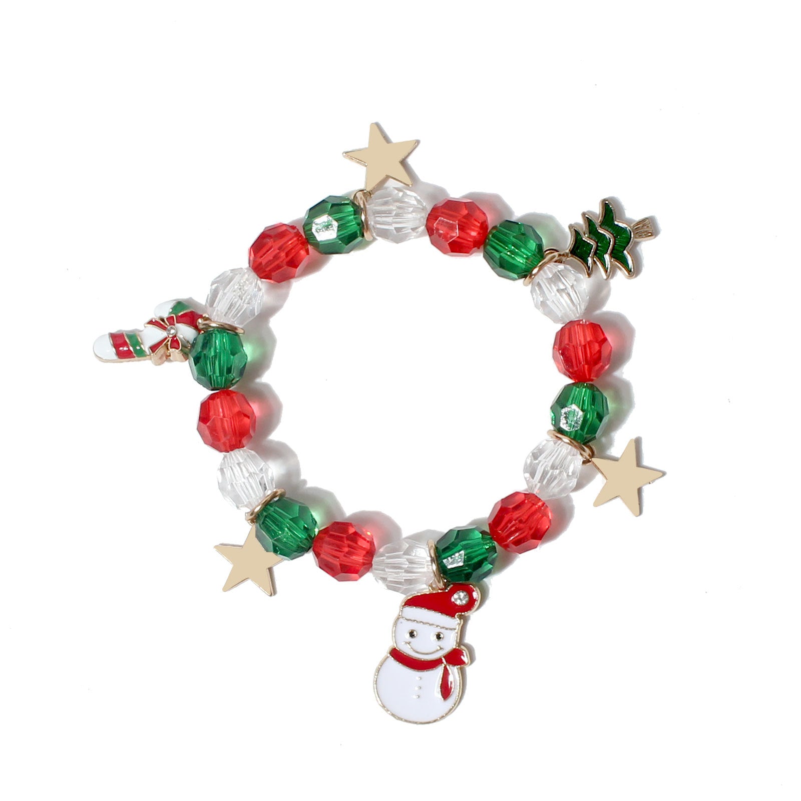 Wholesale Christmas Ornament Colorful Beads Beaded Bracelet