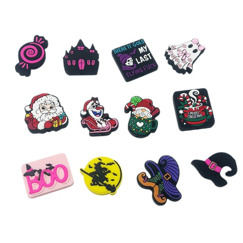 Wholesale 10pcs/pack Christmas Silicone Bead