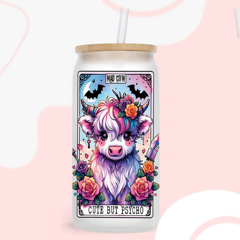 Wholesale Skeleton Bull 16oz Cup UV DTF Wraps