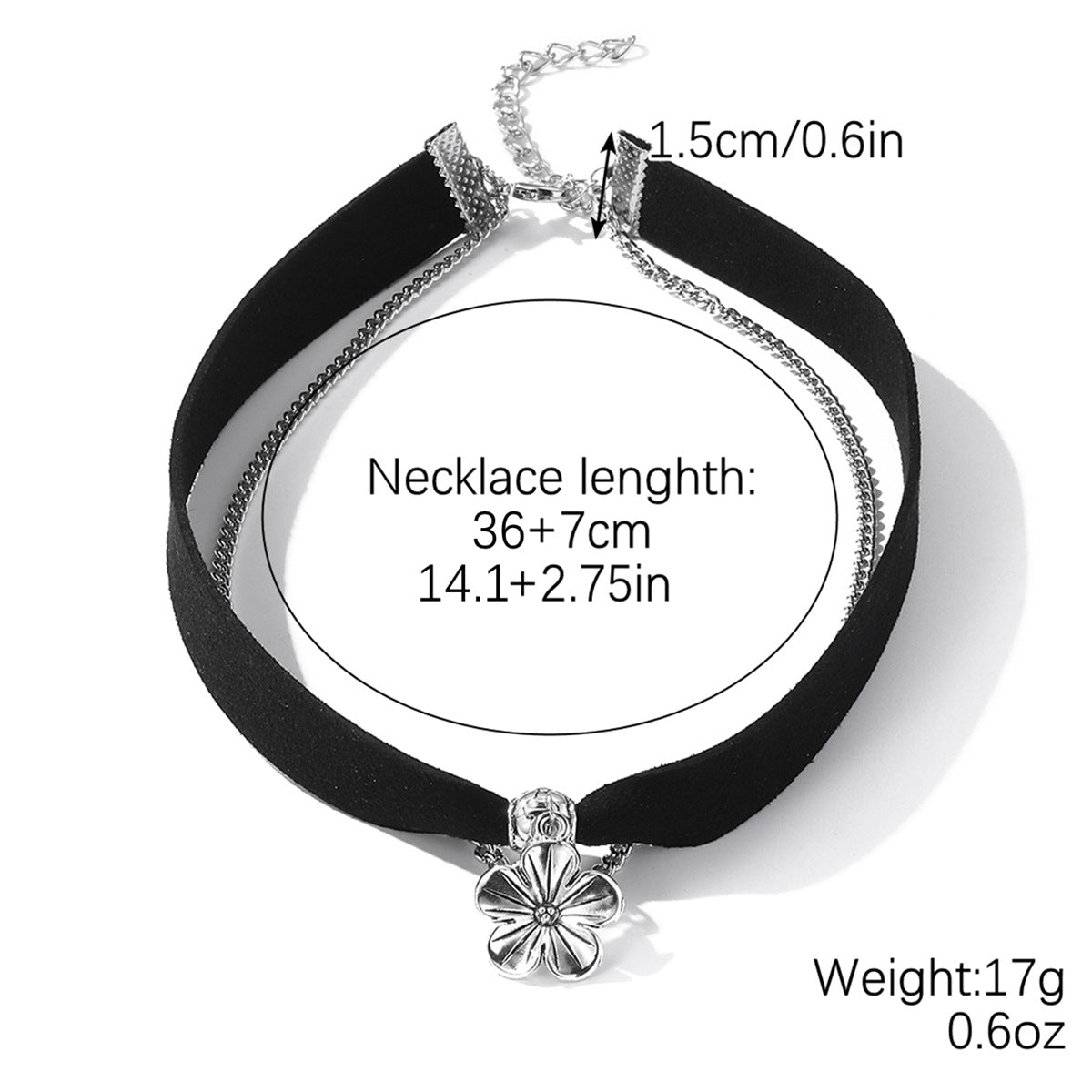 Wholesale Dark Gothic Black Leather Necklace Collarbone Chain