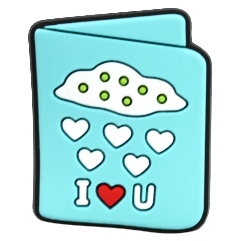 Wholesale Random 100pcs Valentine' s Day Series Blue Cartoon Croc Charms