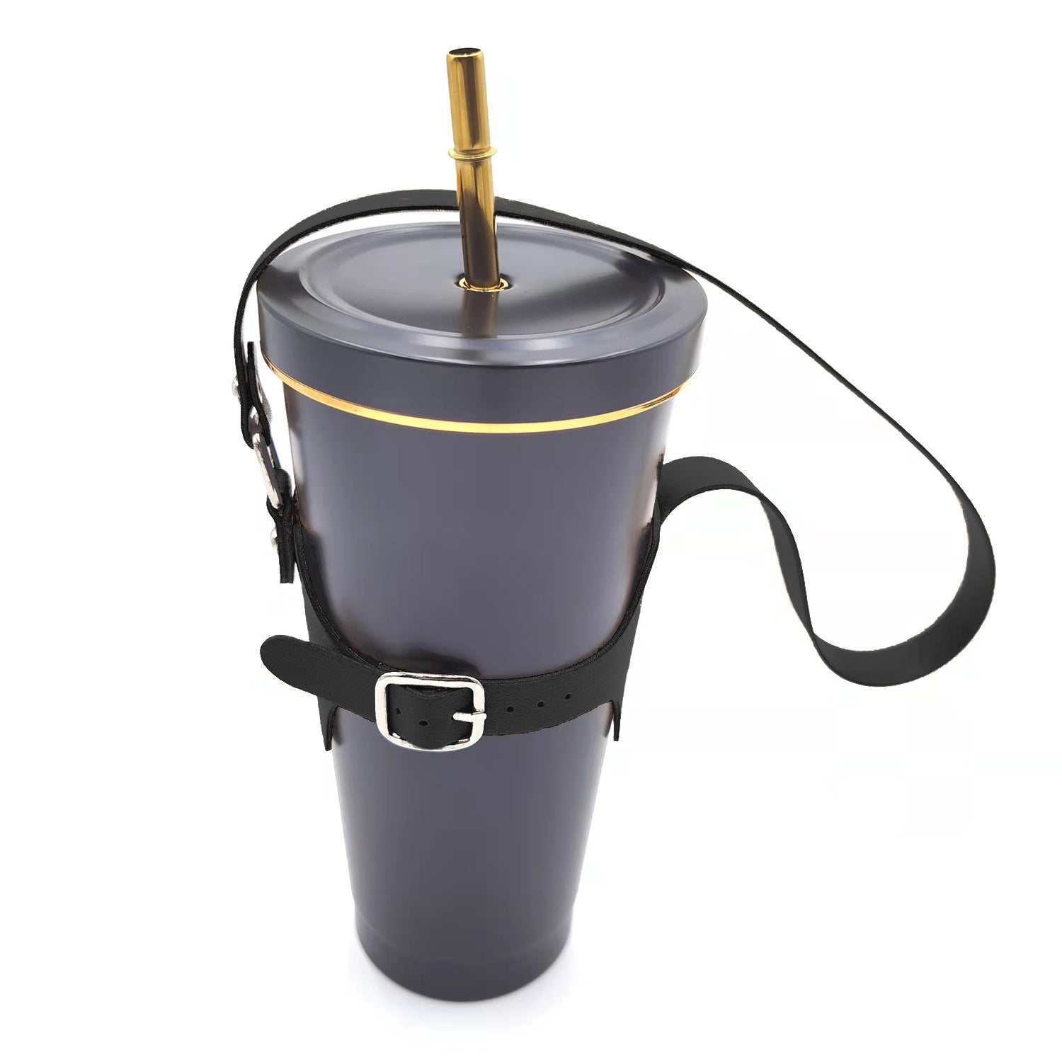 Wholesale Portable Adjustable PU Leather Diameter 75-95mm Cup Holder