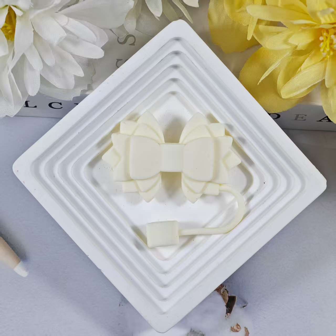 Wholesale 10pcs pink Bow Straw Tube Cap