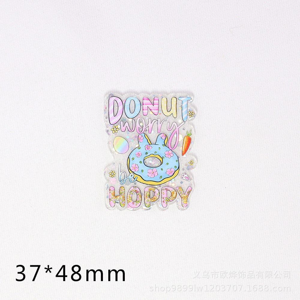 Wholesale 10pcs Easter Cartoon Rabbit Acrylic Cute DIY Patch Accessories