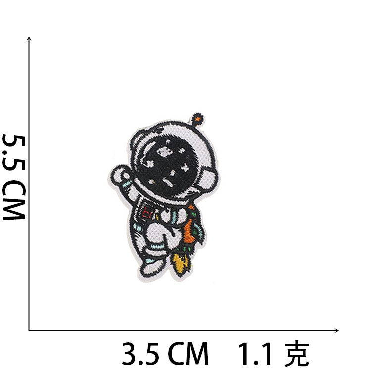 Wholesale Modern Iron On Embroidered Patch Set Astronaut Spaceship Cartoon Mushroom Designs Trendy Clothing Accessory For Gift Resale