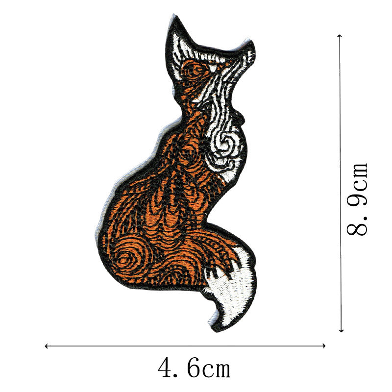 Wholesale Rock punk style embroidered crow skull flame patch