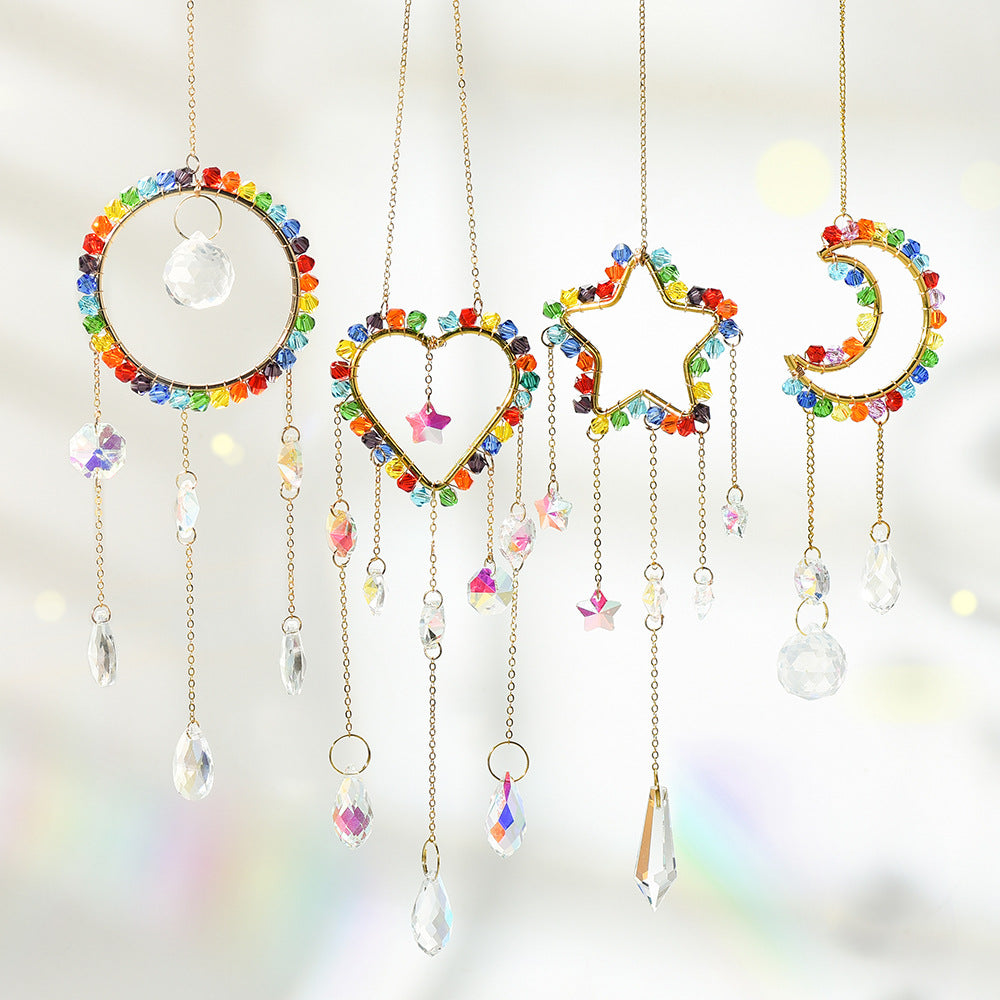 Wholesale rainbow stars and moon four-piece window chimes