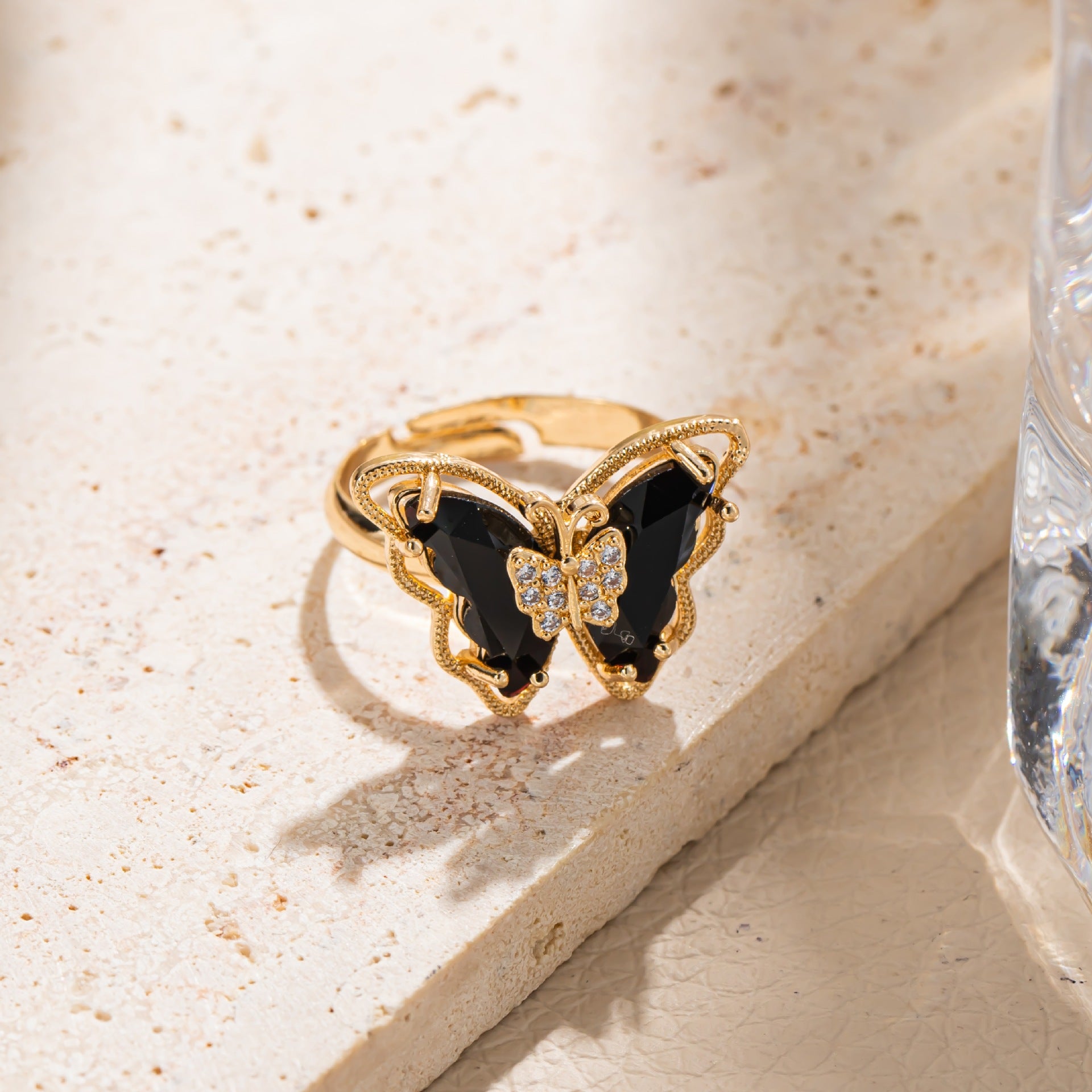 Wholesale Korean Sweet Butterfly Diamond Ring