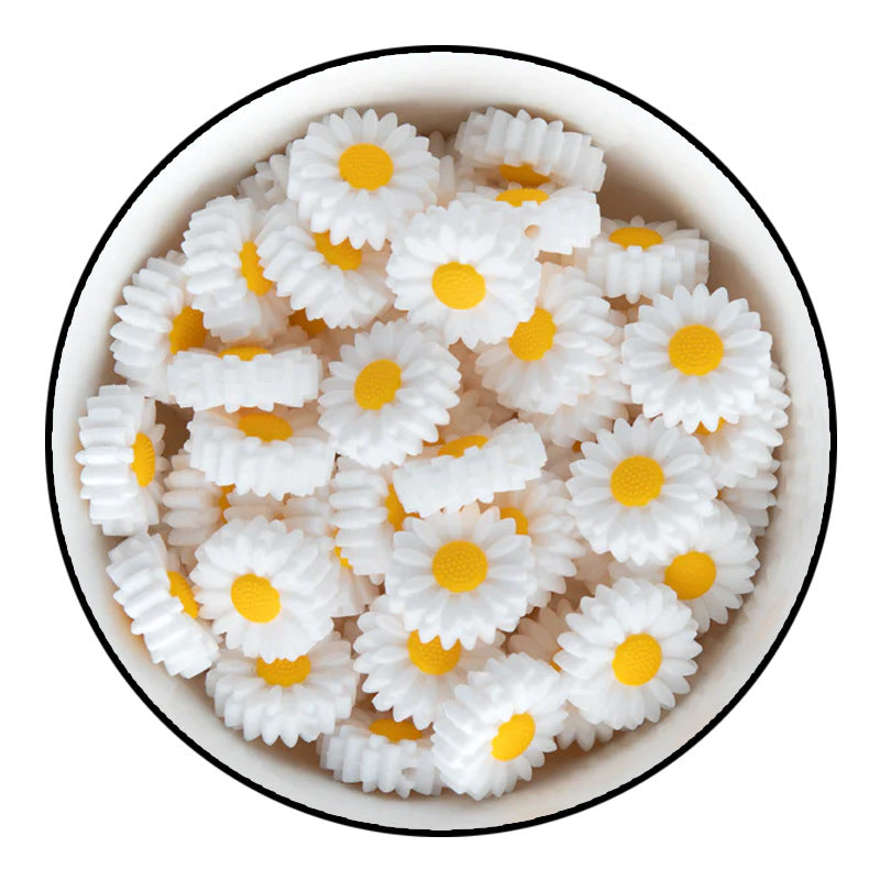 Wholesale 20pcs Small Daisy Silicone Beads