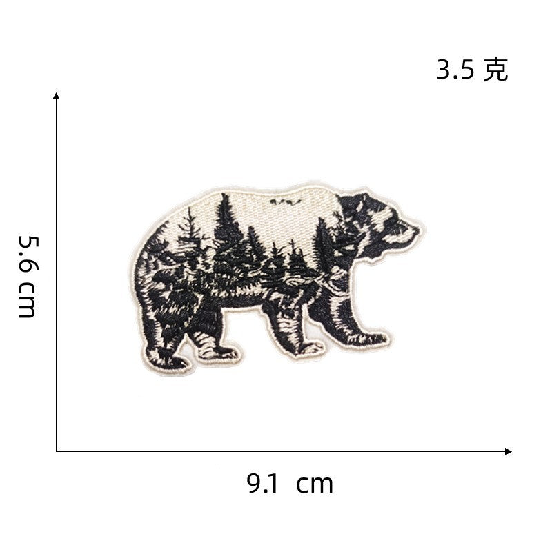 Wholesale Bear cloth outdoor colorful scenery hiking embroidery DIY Patches