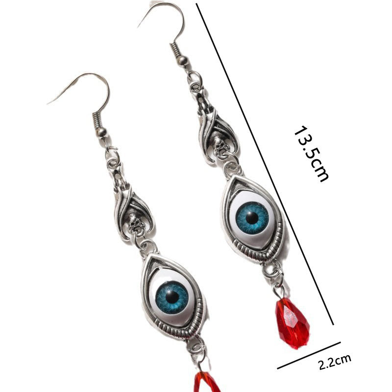 Wholesale Dark Gothic Devil Eye Long Tassel Earrings
