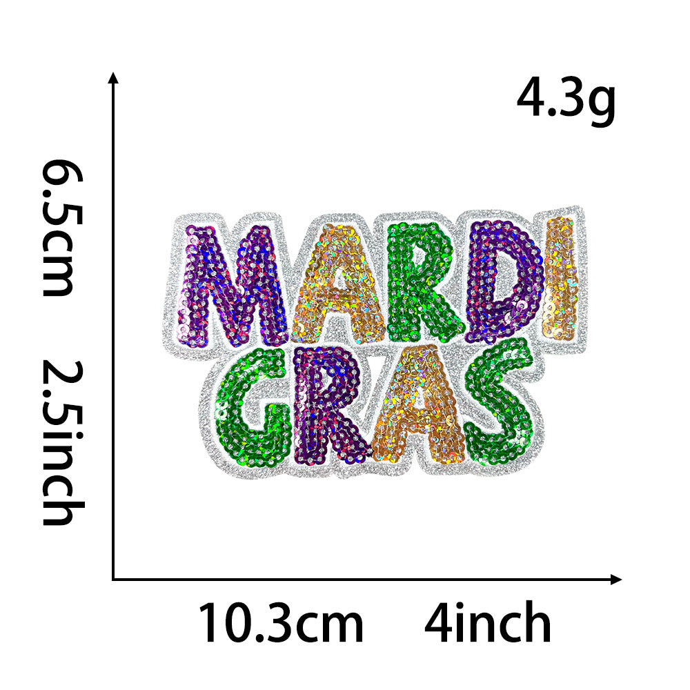 Wholesale Embroidered Iron On Patch New Orleans Carnival King Cake Mask Design Party Coat Decoration Fashion Accessory