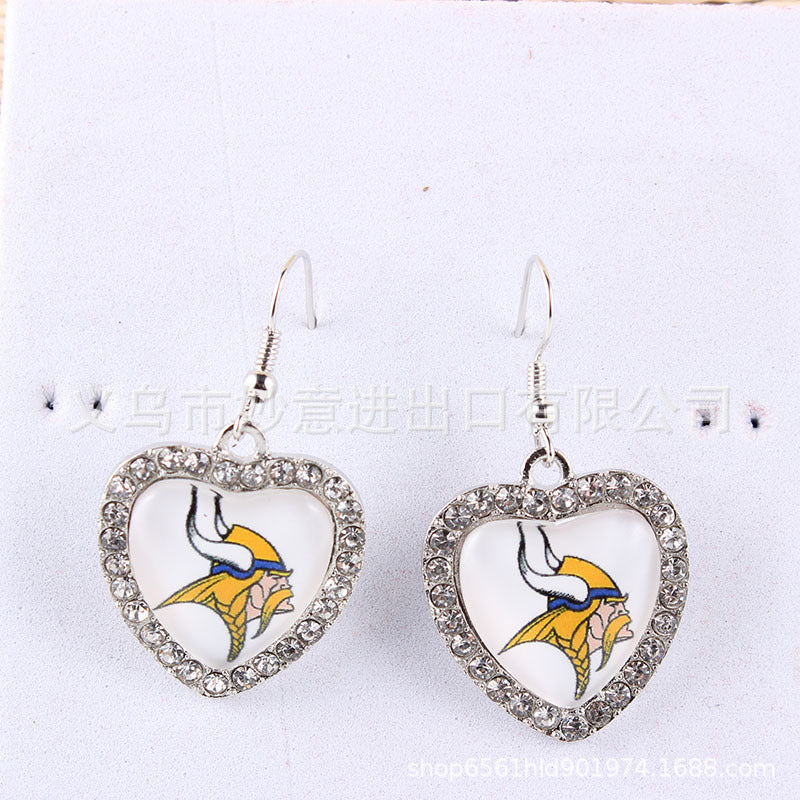 Wholesale Peach Dot Diamond Logo Earrings