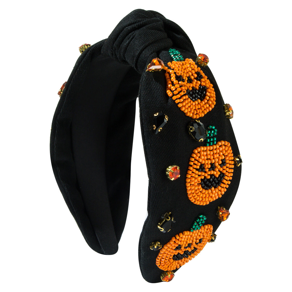Wholesale New Halloween Women's Hand-sewn Rice Bead Pumpkin Ghost Pattern Headband