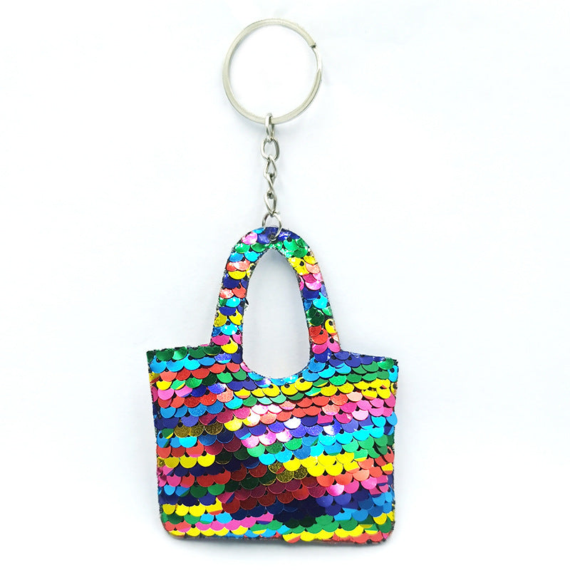 Wholesale Reflective Bright Surface Animal Plant PET Glitter Fashion Bag DIY Keychains