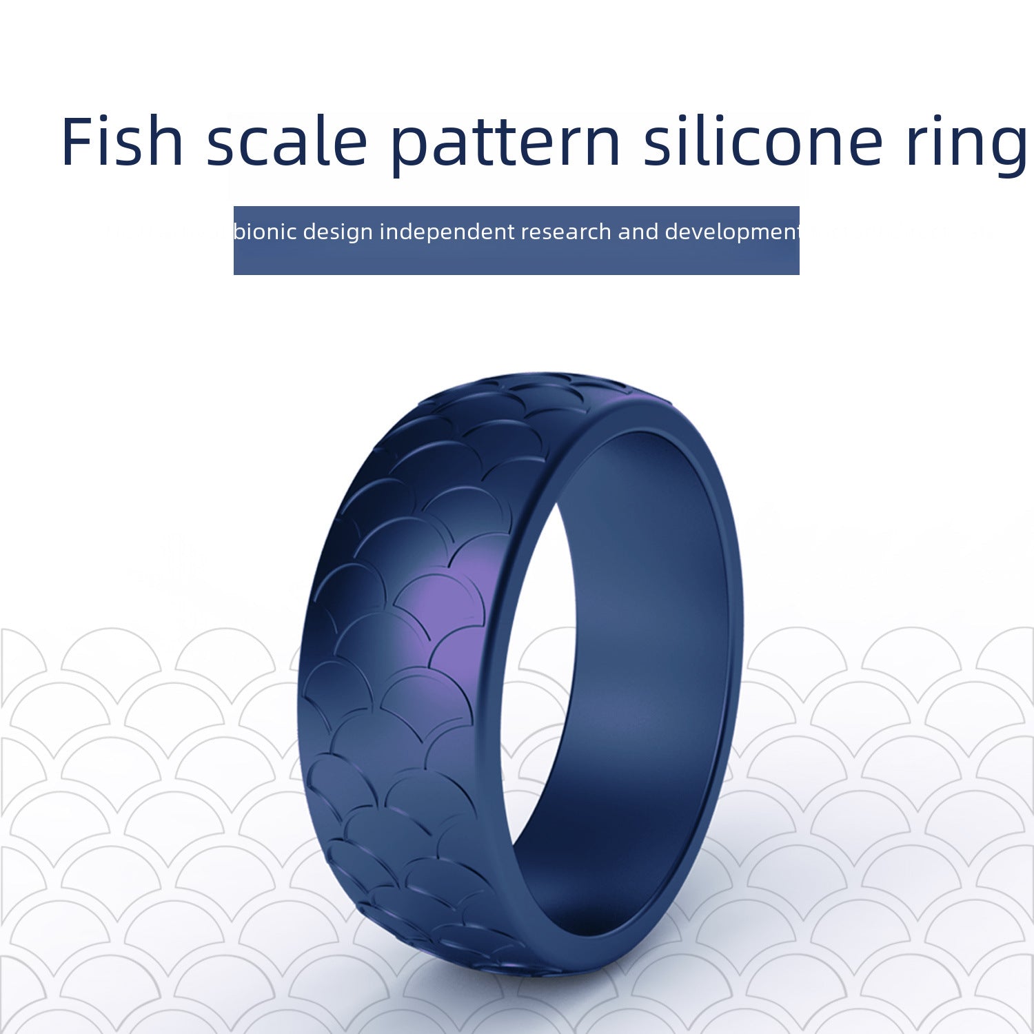 Wholesale popular fish scale pattern silicone ring men's outdoor sports silicone ring