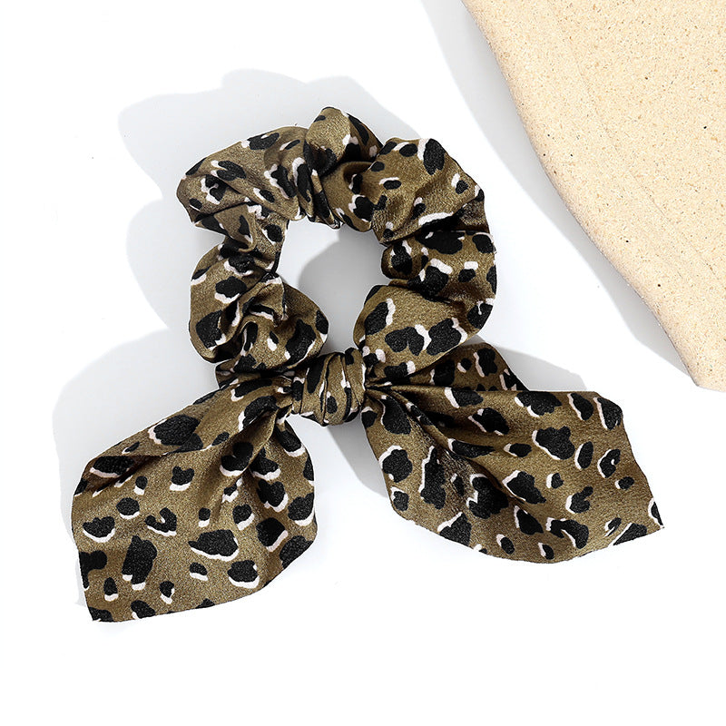 Wholesale Fabric Leopard Large Intestine Hair Ties
