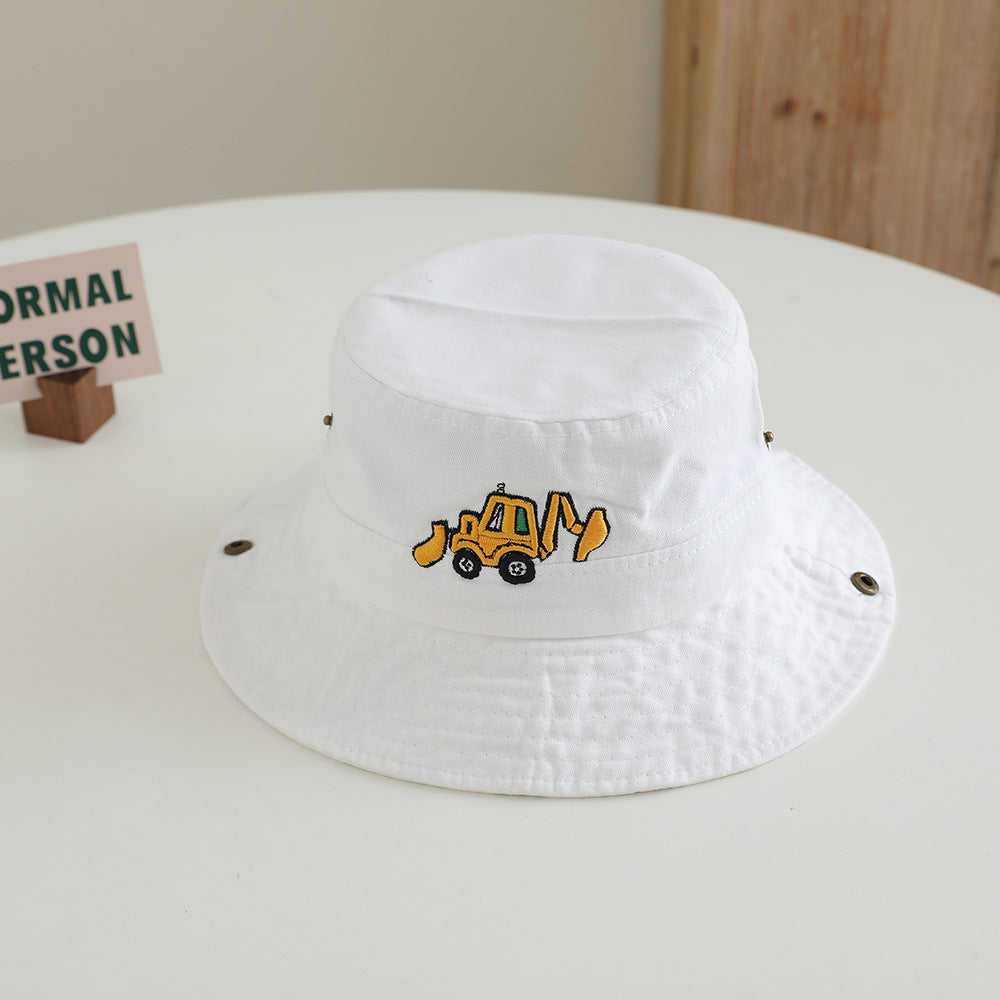 Wholesale Excavator children's washed fisherman hat retro bucket hat