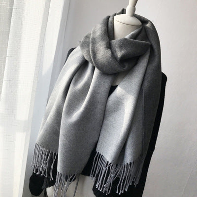 Wholesale Double Sided Solid Color Scarf Long Thickened Warm Shawl