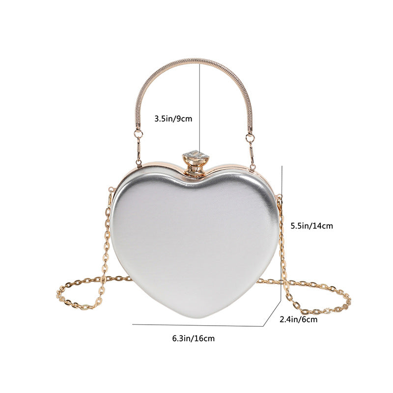 Bolsa Messenger de la forma de corazón brillante al por mayor PU
