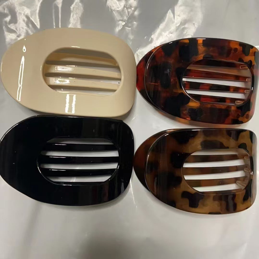 Wholesale New Flat Oval Hairpin Back Head Disc Hair Grab Clip Curved Arc Design Elegant Shark Clip Hair Accessories