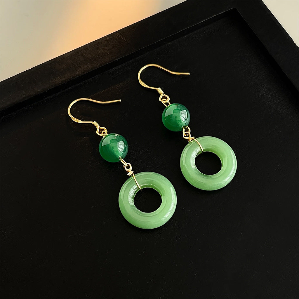 Wholesale Vintage emerald diverse shaped zircon earrings