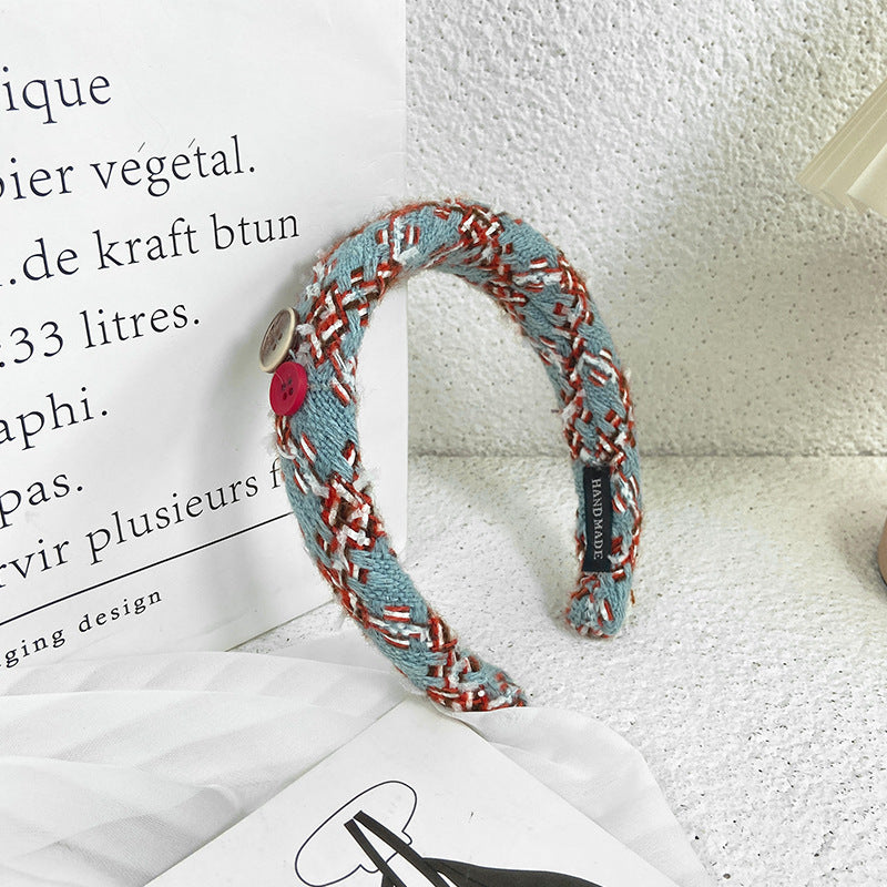 Wholesale Vintage Button Woolen Hair Hoop