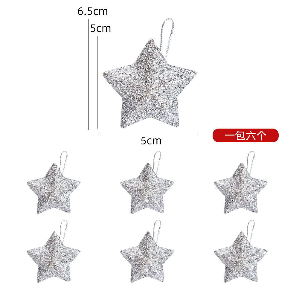 Wholesale Christmas decorations gold powder five-pointed star pendant