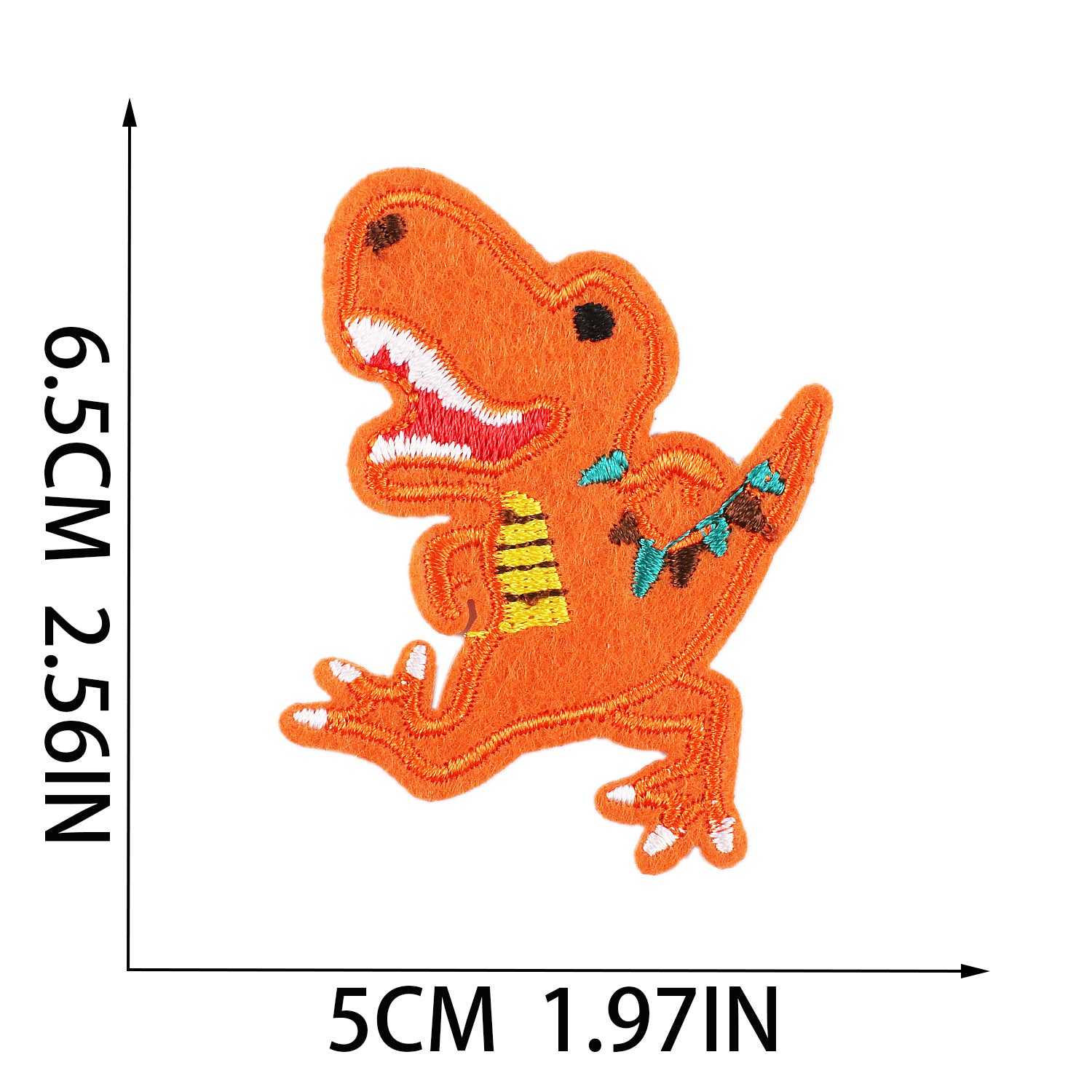 Wholesale Cute Dinosaur Embroidery Patches Polyester Clothing Decoration Set Of 12 Chic DIY Accessory For Boutique Resale