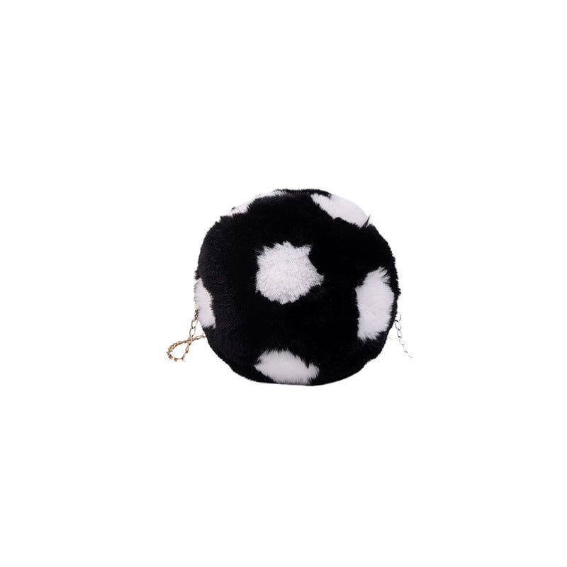 Wholesale Plush Football Bag Plush Chain Single Shoulder Diagonal Straddle Bag