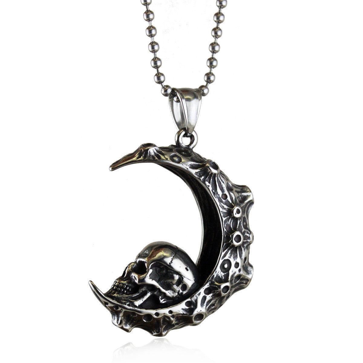 Wholesale Skull Moon Alloy Necklace